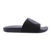 Versace Jeans Couture Stiliga svarta sliders för män Black, Herr