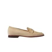 Scarosso Beige Suede Penny Loafers Beige, Dam