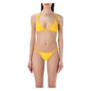 The Attico Gul Ss23 Lycra Rib Bikini Yellow, Dam