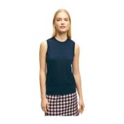 Brooks Brothers Sleeveless Tops Blue, Dam