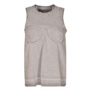 Sacai Sleeveless Tops Gray, Dam