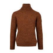 Roy Roger's Brun Ullblandad Turtleneck Tröja Brown, Herr