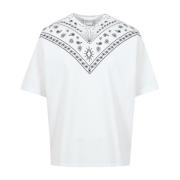 Marcelo Burlon Vita Bandana Print T-shirts och Polos White, Herr