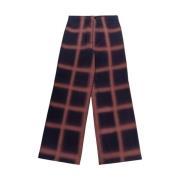 Marni Bordeaux Kakel Mönster Ullbyxor Blue, Dam