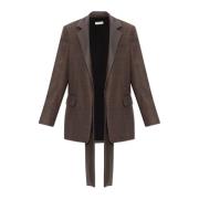 The Mannei ‘Newport’ blazer med läderkrage Brown, Dam