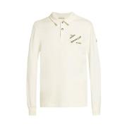 Moncler Rugby Polo - Långärmad Sweat Kvalitet White, Herr