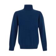 Laneus Stickad Turtleneck Sweater Blue, Herr