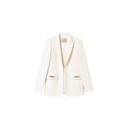 Twinset Raffinerad Blazer med Kedjedetaljer Beige, Dam