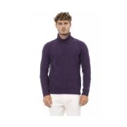 Alpha Studio Lila Merinoull Turtleneck Sweater Purple, Herr