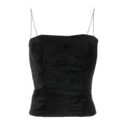 Forte Forte Velvet Bustier Top Black, Dam