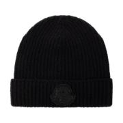 Moncler Räfflad mössa Black, Dam