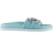 Högl Stilfull Läder Slipper för Kvinnor Blue, Dam