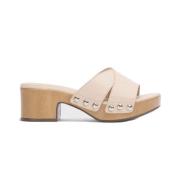 Wonders Stilren Marta Sandal med Nitar Beige, Dam