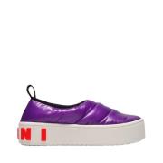 Marni Lila Nylon Slip-On Sneakers Purple, Dam
