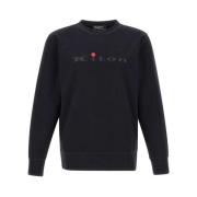 Kiton Svart Bomull Crew-neck Sweatshirt Black, Herr