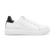 Peuterey Logo-Präglade Lädersneakers White, Herr