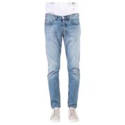 Eleventy Denim Jeans med Unik Färgfinish Blue, Herr