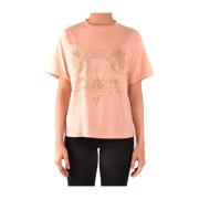 Elisabetta Franchi Kort Bustklänning med Flakes Print Pink, Dam