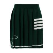 Thom Browne Icon Plisserad Mini Kjol i Grön Green, Dam