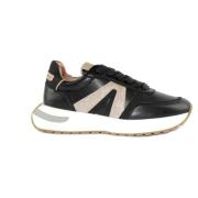 Alexander Smith Svart/Guld Kalvskinn Sneakers Black, Dam