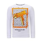 True Rise Billig Stickad Tröja Uzi does it - 3673 White, Herr