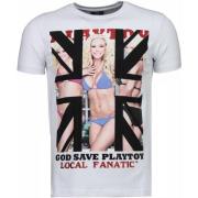 Local Fanatic God Save Playtoy Rhinestone - Herr T Shirt - 4778W White...