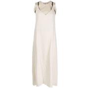 Alysi Midi Dresses Beige, Dam