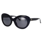 The Attico Linda Farrow Agnes Oversized Cat-Eye Solglasögon Black, Dam