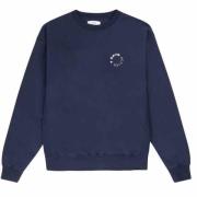 7 Days Active Cirkel Logo Crew Neck Sweatshirt Blue, Dam