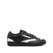 Maison Margiela Svarta Läder L?ga Sneakers Black, Dam