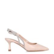 Ninalilou Kräm Swarovski Slingback Pumps Beige, Dam