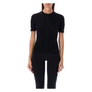 Y-3 Kortärmad Åtsittande T-Shirt Black, Dam