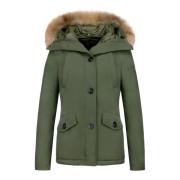 TheBrand Kort Kanada Vinterjacka - Dam Parka med Sidofickor - 503G Gre...