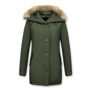 TheBrand Canada Lång Vinterjacka - Dam Parka Sidofickor - 505G Green, ...