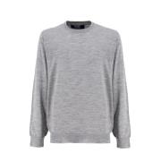 Fedeli Ull Crew-Neck Sweater Gray, Herr