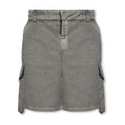 A-Cold-Wall Grå Nylonbelagda Shorts med Vit Tryck Gray, Herr