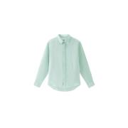 Woolrich Avslappnad Linneskjorta Green, Herr