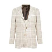 Kiton Blazer Jacka Beige, Herr