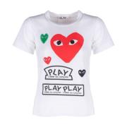 Comme des Garçons Play T-Shirts White, Dam