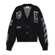 Off White Cardigan med logotyp Black, Herr