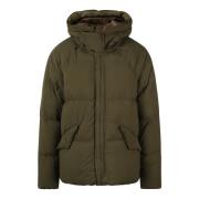 Ten C Quiltad Nylon Dunparkas Green, Herr