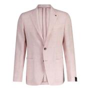 Tagliatore Elegant Reversibel Linne Blazer Pink, Herr