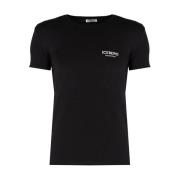 Iceberg Figursydd Rund Hals T-shirt Black, Herr