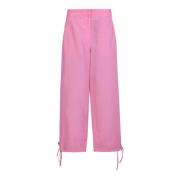 Msgm Wide Trousers Pink, Dam