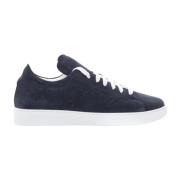 Kiton Suede Låg Sneaker med Gummisula Blue, Herr