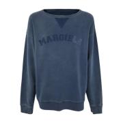 Maison Margiela Tvättad Bl? Crew Neck Sweatshirt Blue, Herr