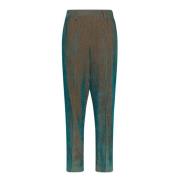 Momoni Velvet Cigarette Trousers Green, Dam