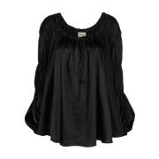 Khaite Blus med Intrikata Detaljer och Flattering Passform Black, Dam