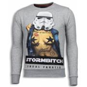 Local Fanatic Stormbitch Rhinestone Sweater - Man Tröja - 5911Lg Gray,...