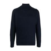 Lardini Navy Blue Roll-Neck Sweater Blue, Herr